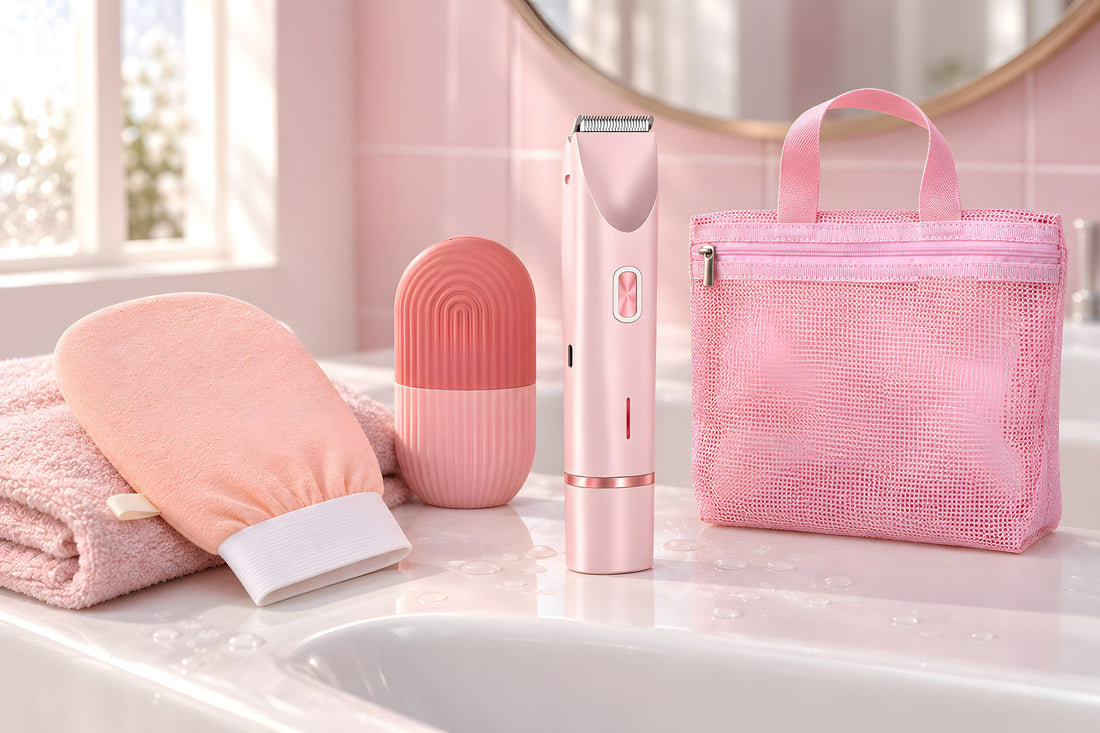 Rasoir 2-en-1, ice roller, gant et trousse Douvely