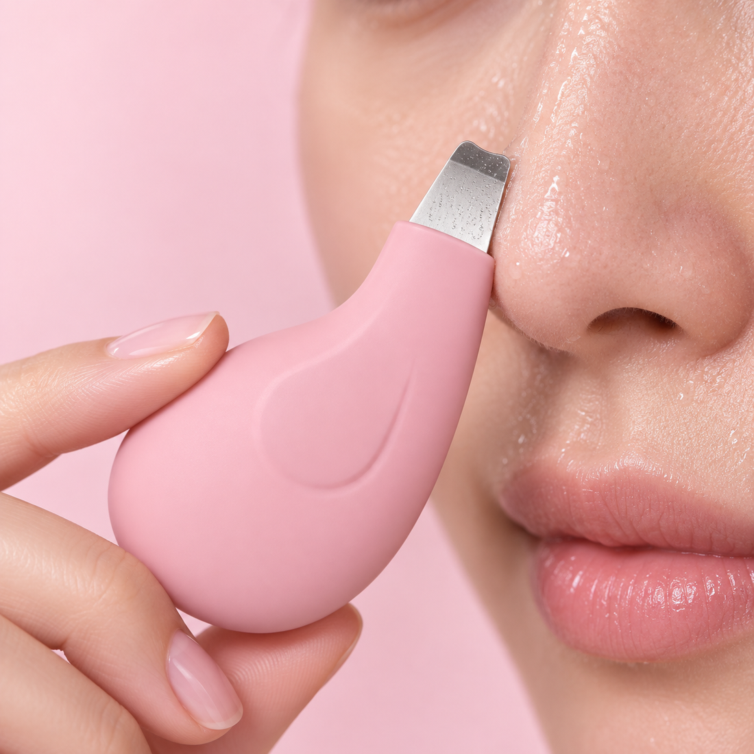 Spatule points noirs utilisée sur le nez